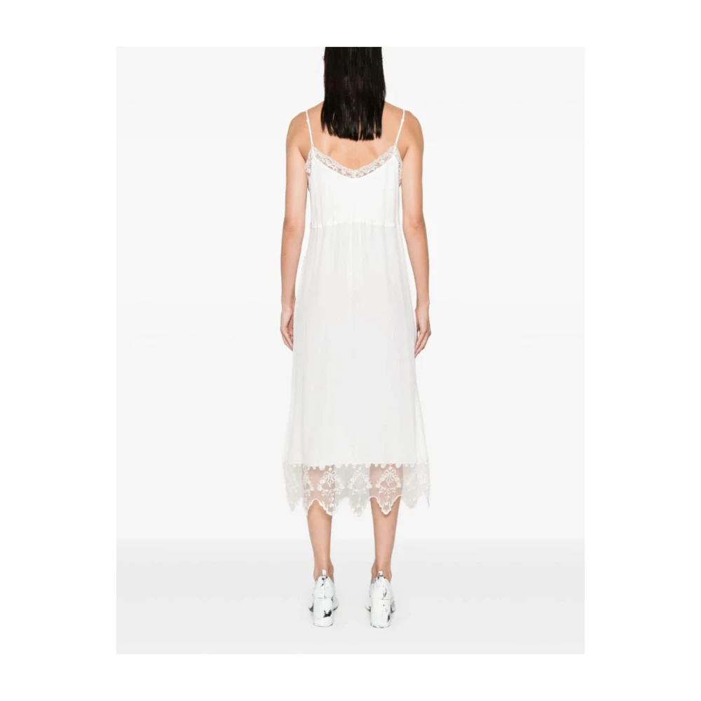 Simone Rocha Ivoor Slipjurk met Kant Beige Dames