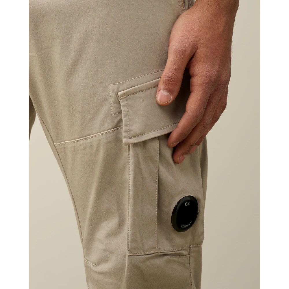 C.P. Company Cargo Stretch Sateen Grijs Broek Beige Heren