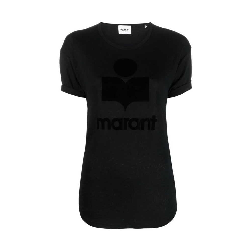 Isabel Marant Étoile Zwarte Koldi Logo T-shirt Black Dames