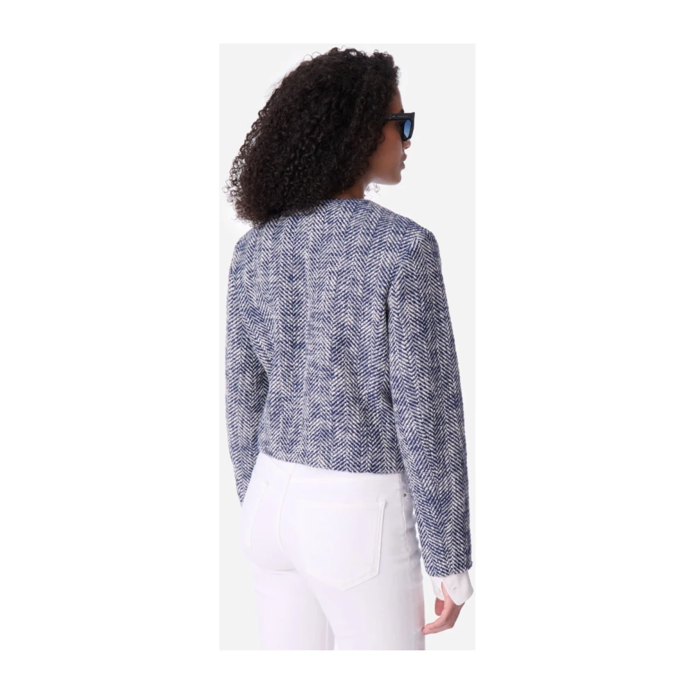 Vanessa Bruno Retro Tweedjas met Gouden Knopen Blue Dames