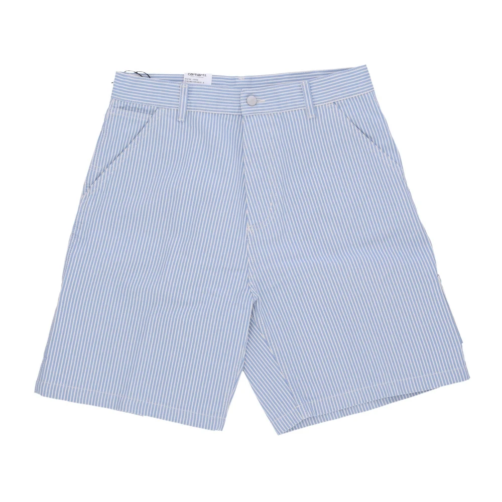 Carhartt WIP Gestreepte Denim Shorts Blue Heren