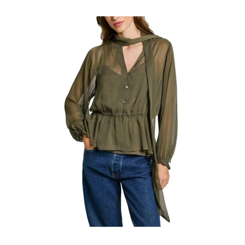 Pepe Jeans Women's Green Blouses, S, Radiant Blouse, Elegant And Versatile