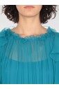 robe-midi-bleue-plissee-style-elegant