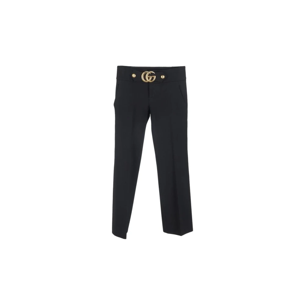 Gucci Black Viscose Dress Trousers - Female - Straight Trousers - W34 L32 - Trousers