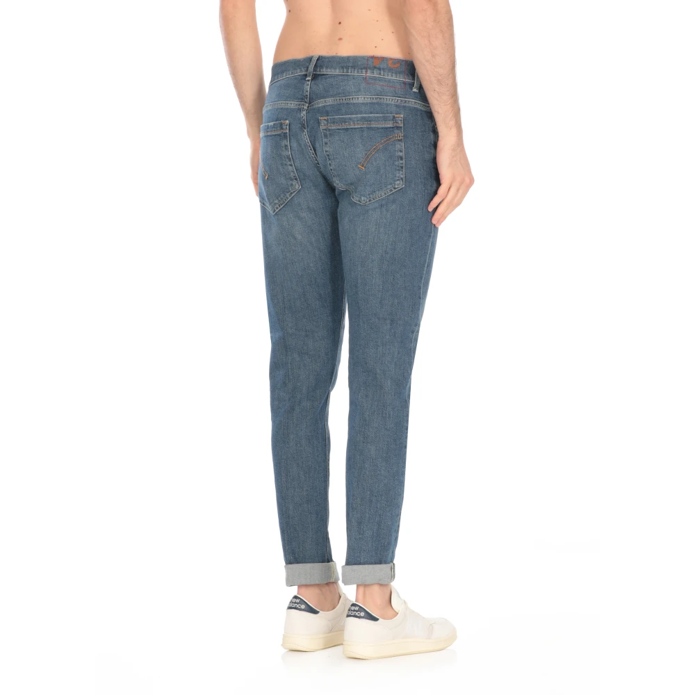 Dondup Blauwe Skinny Katoenen Jeans met Zakken Blue Heren
