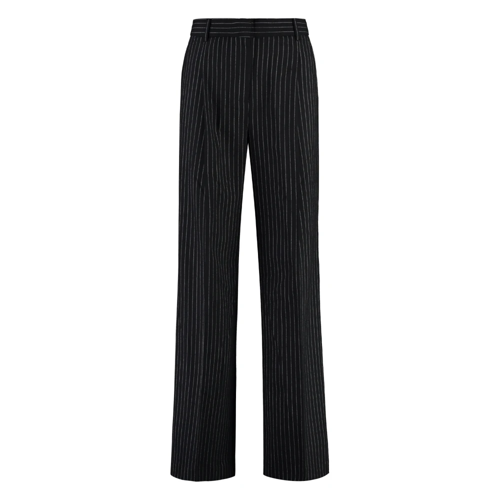 Michael Kors Pin-striped wollen blend broek Black Dames