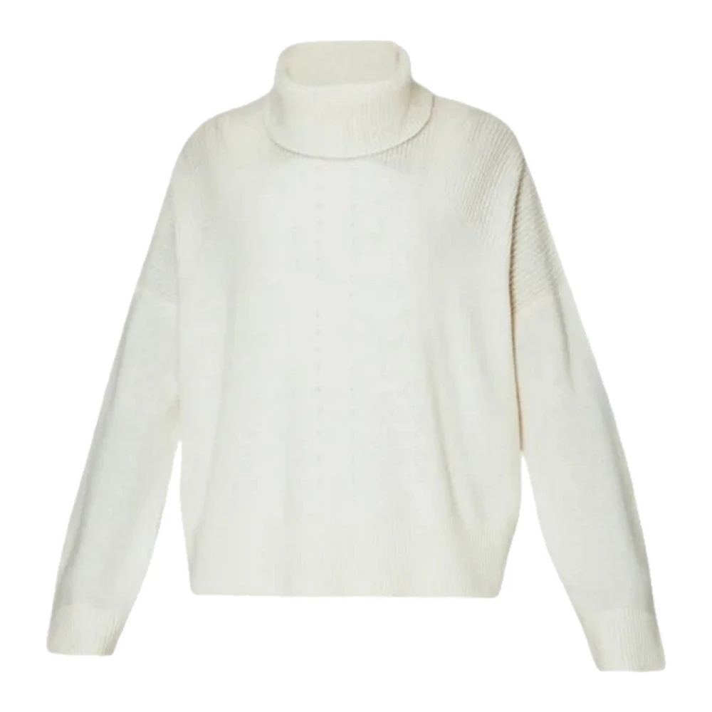 Liu Jo Witte Wollen Gebreide V-Hals Trui White Dames