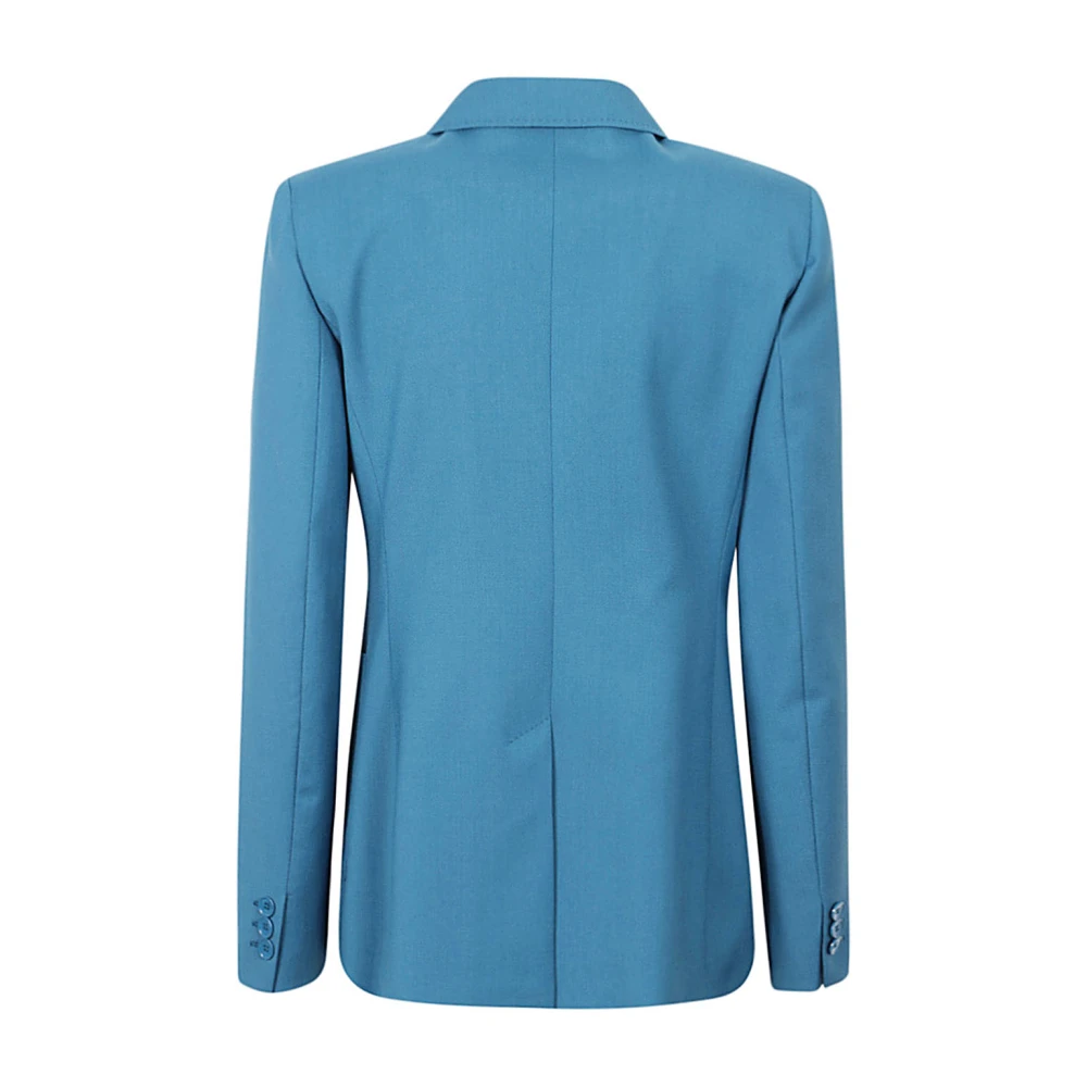 Max Mara Weekend Dubbelbreasted wollen jas in avio Blue Dames