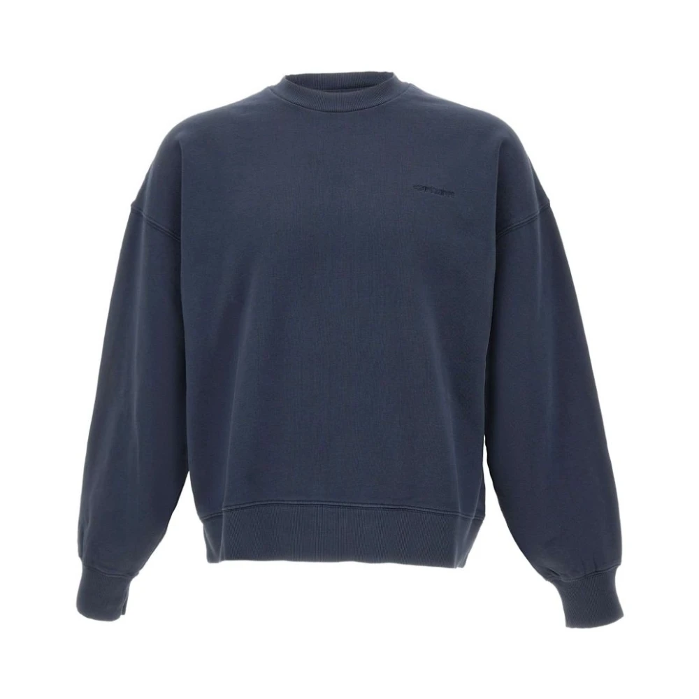 Carhartt Wip Men's Blue Sweatshirts, L, Cotton Crewneck Sweatshirt