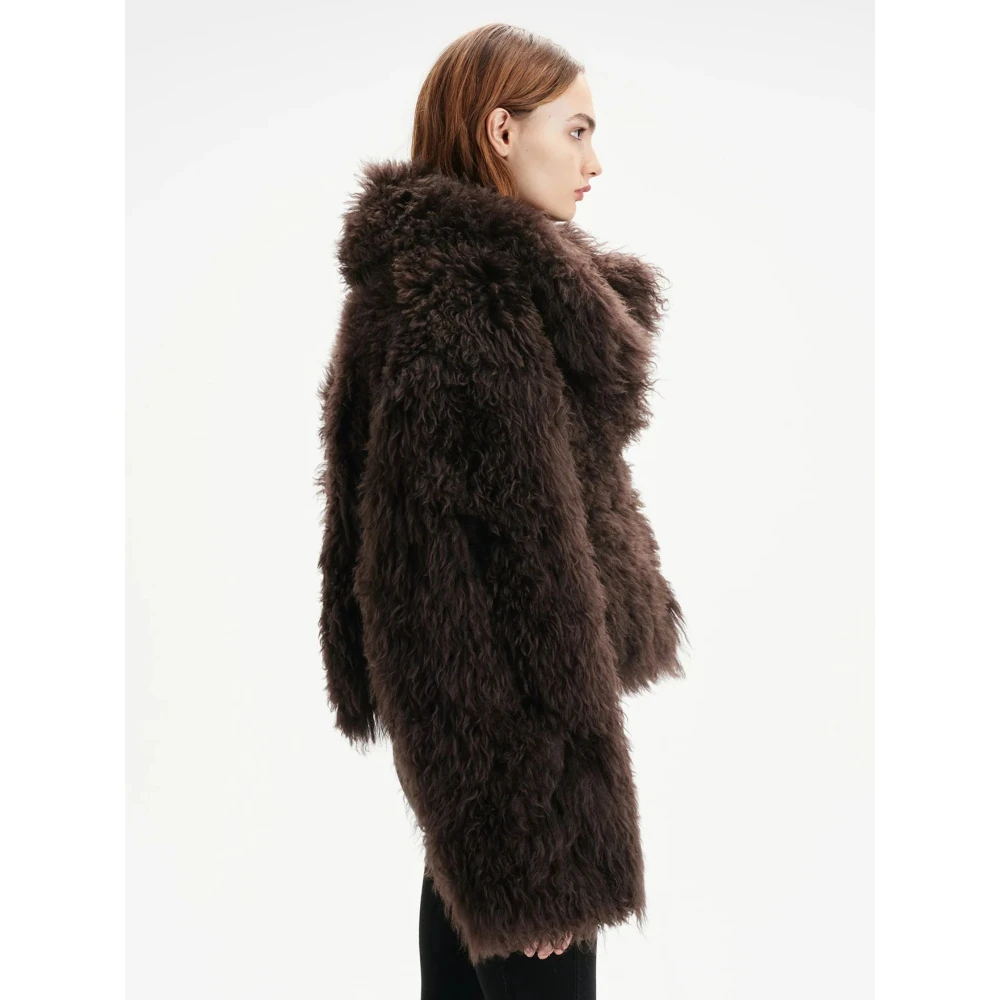 Shoreditch SKI Club Shearling jas met asymmetrische silhouet Brown Dames