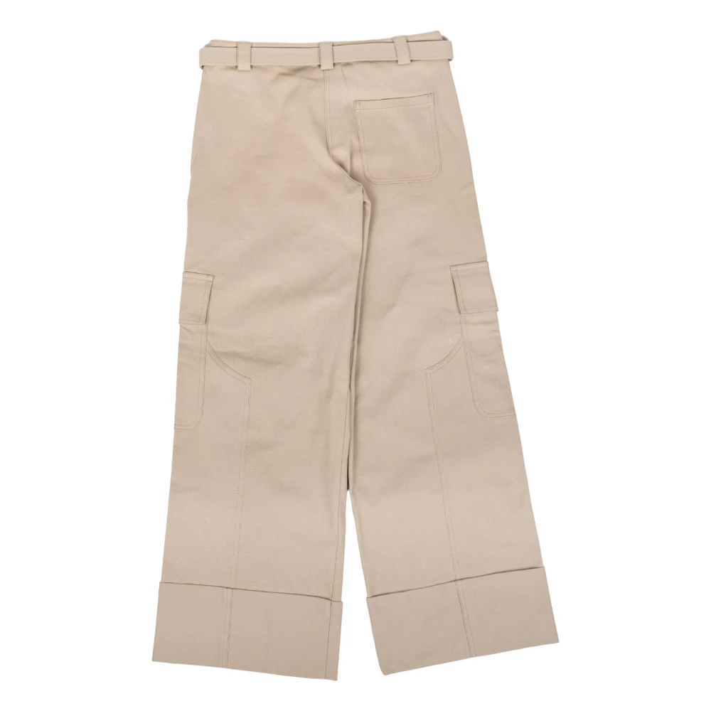 Siedrés Wijde cargobroek in beige Dames