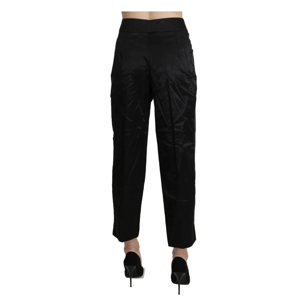 Bencivenga Elegante cropped broek met hoge taille Black Dames
