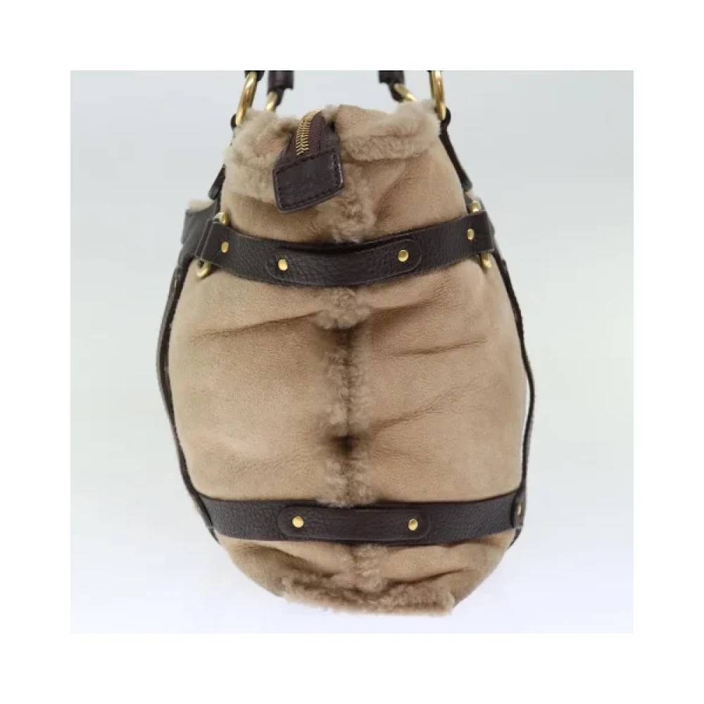 Salvatore Ferragamo Pre-owned Suede handbags Beige Dames