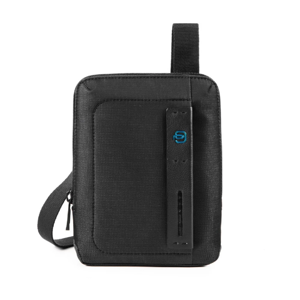 Piquadro Men's Black Pocket Crossbody Bag With Ipad Mini Compartt