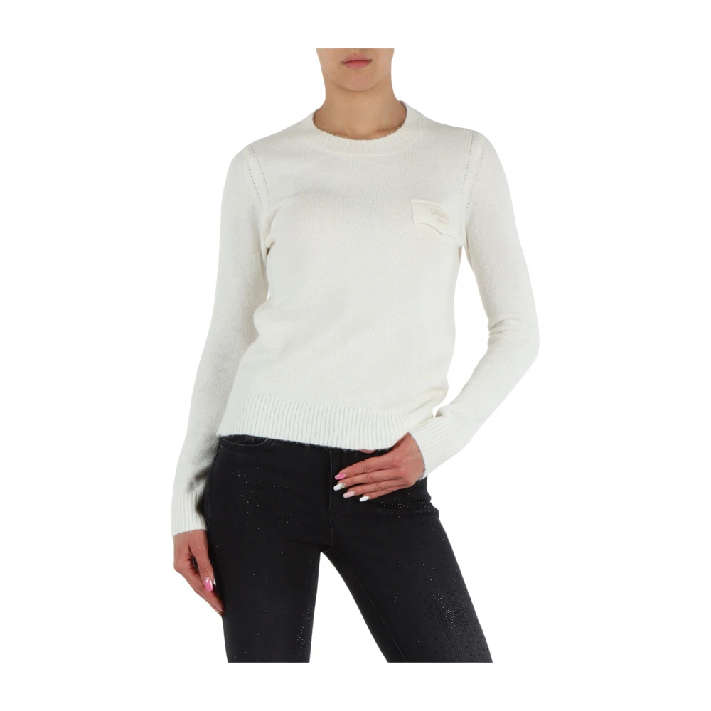 Liu Jo Wol Alpaca Ronde hals trui White Dames