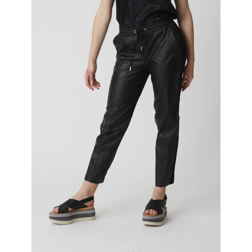 pinko Imitatieleren Broek Black Dames