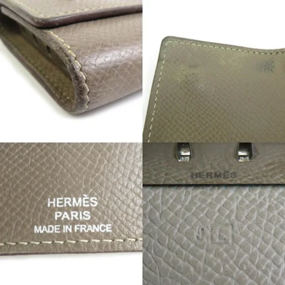 Hermès Vintage Pre-owned Leather key-holders Gray Dames