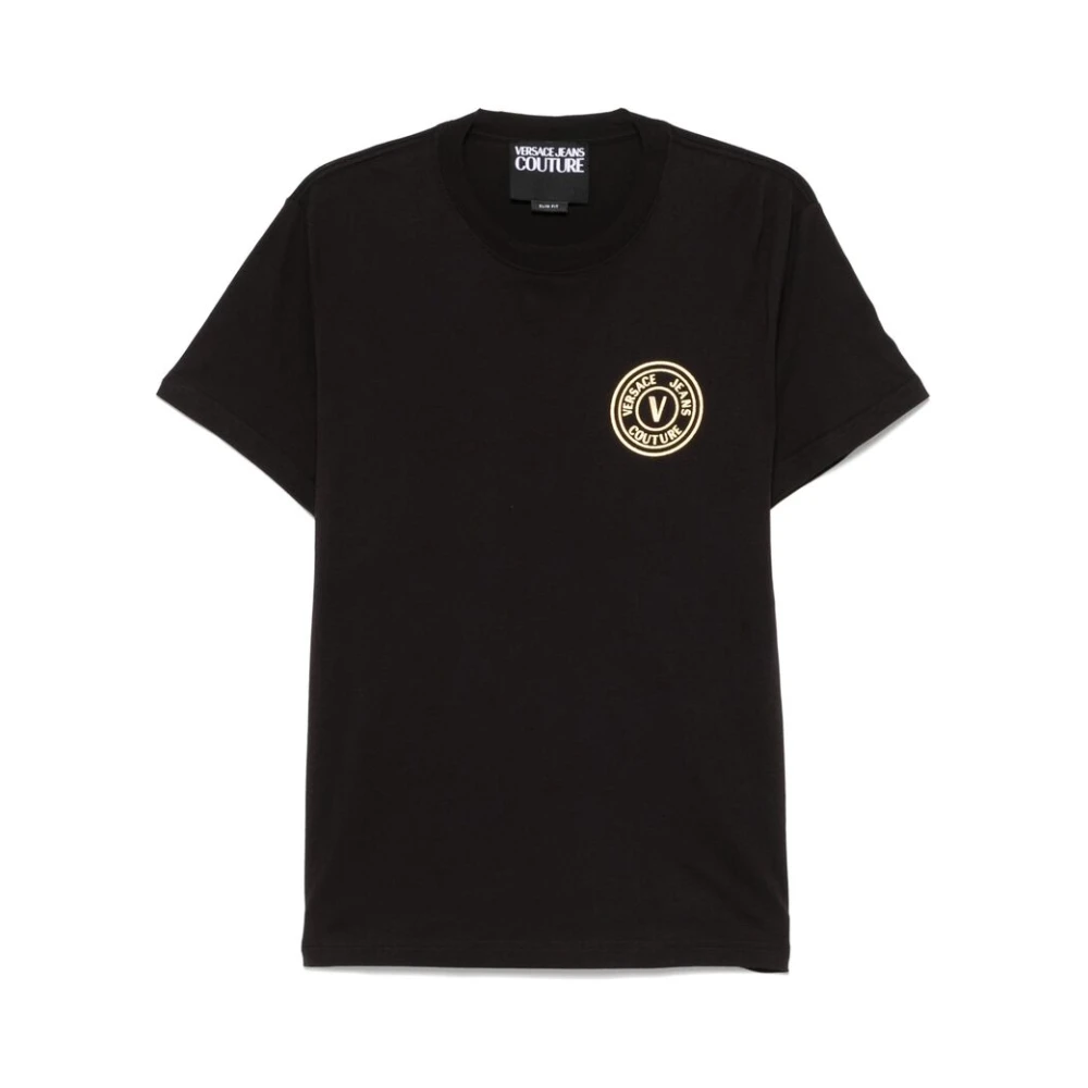 Versace Jeans Couture Zwart Crew Neck Korte Mouwen T-shirt Black Heren