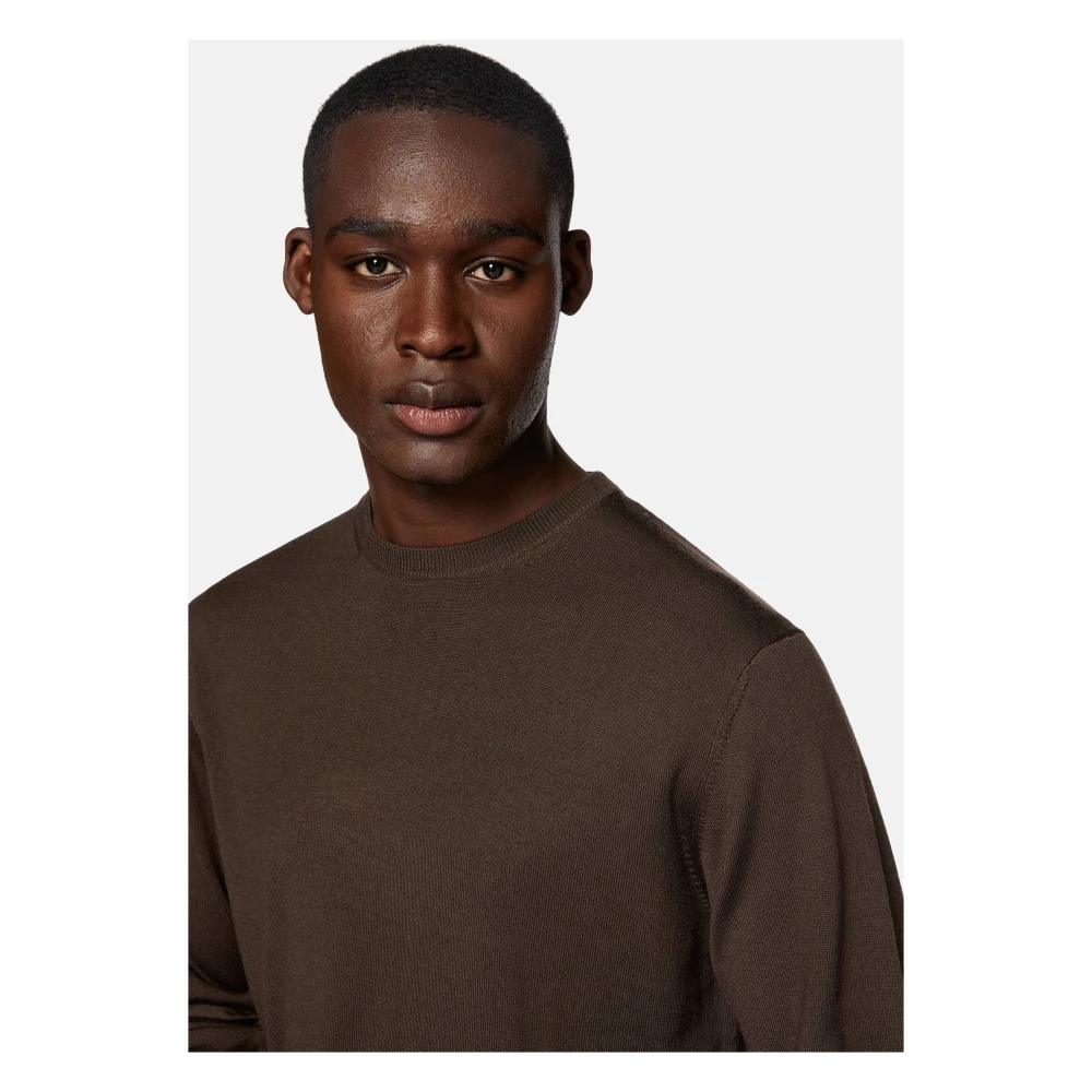 Boggi Milano Crew Neck Jumper Blue Heren