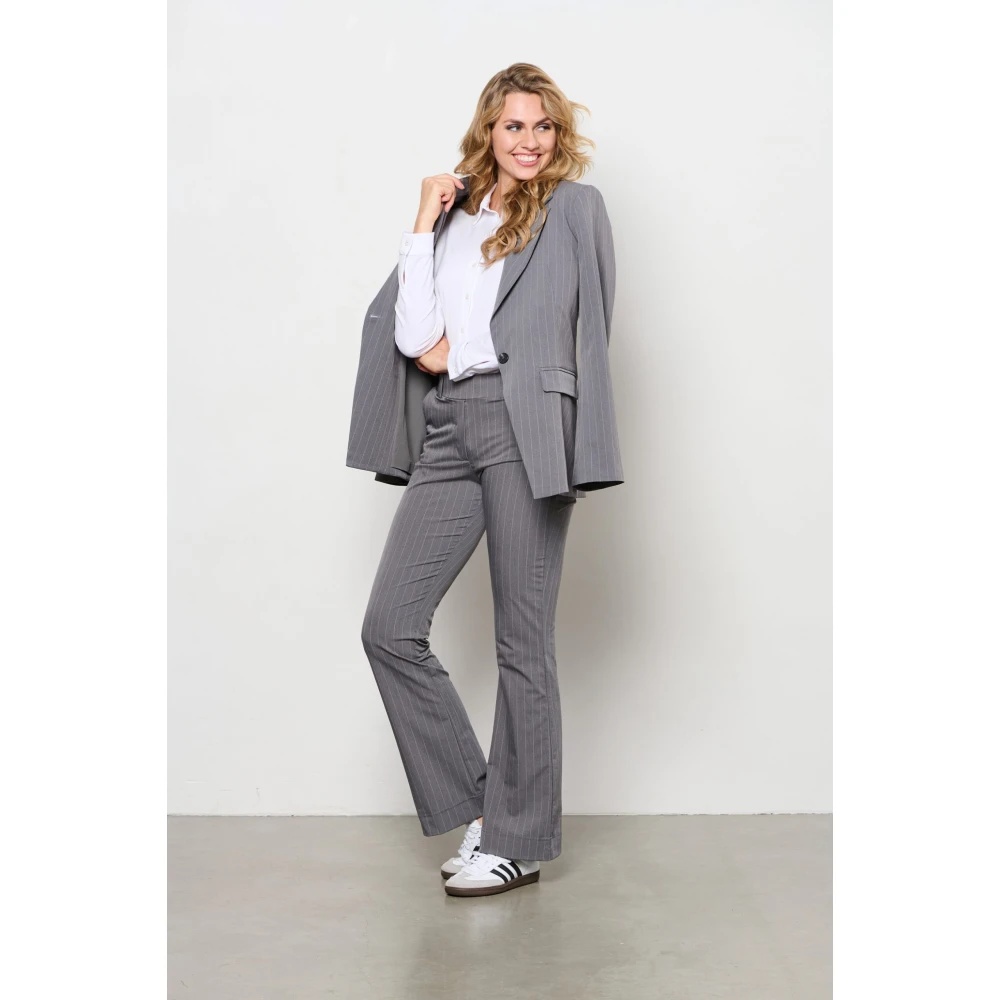 &Co Woman Pepita Stripe Travel Gray Dames