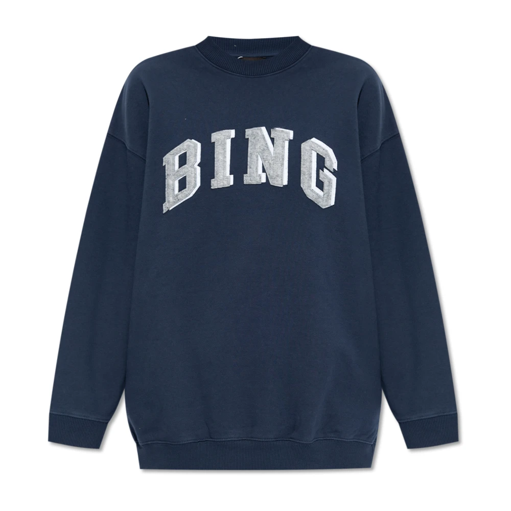 Anine Bing Navy Tyler Sweatshirt met Vintage-geïnspireerde Letters Blue Dames