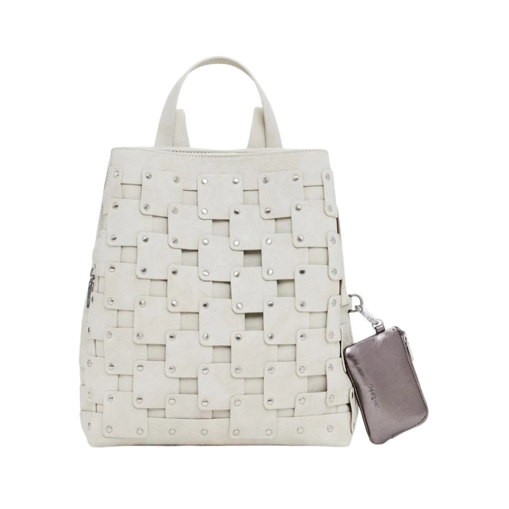 Desigual Donna Beige Zaino Da Con Borchie