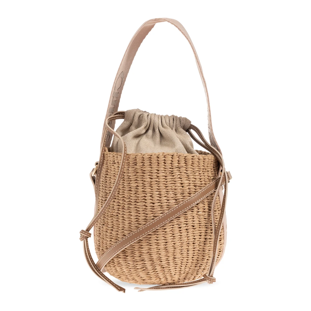Chloé Woody Mini emmer schoudertas Beige Dames
