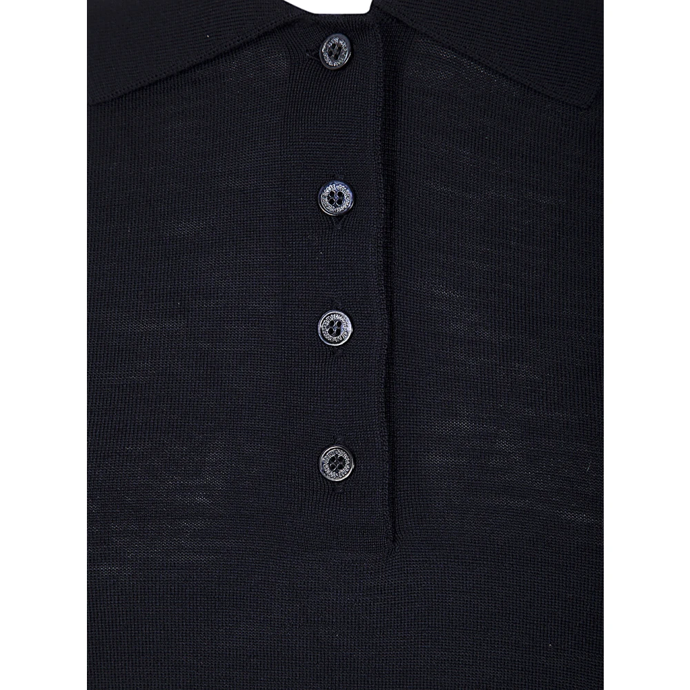 Golden Goose Navy Merino wollen polo knit top Blue Dames