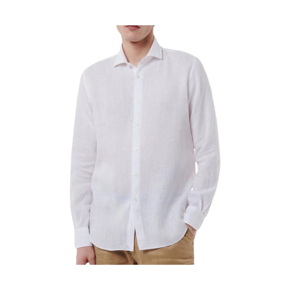 Xacus Linnen Overhemd Tailor Fit Knoopsluiting White Heren