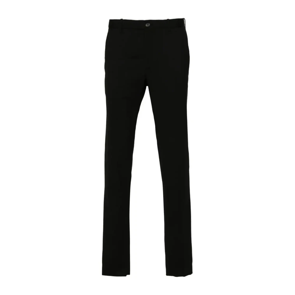 Incotex Slim Fit Svarta Kostymbyxor Black, Herr