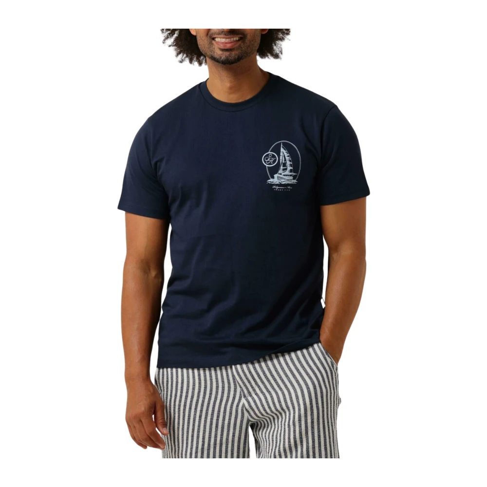 Selected Homme Heren Polo & T-shirt met Print Blue Heren