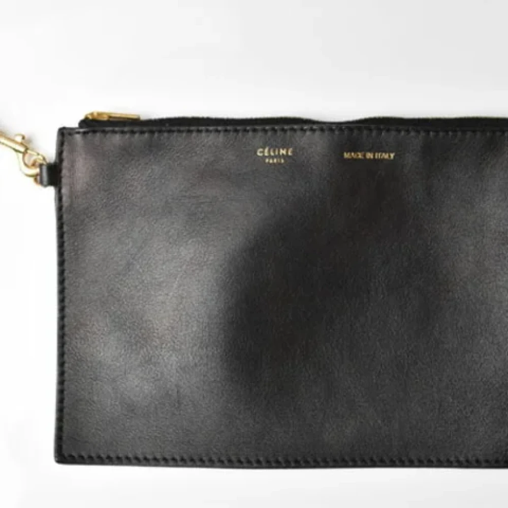 Celine Vintage Tweedehands Zwarte Leren Celine Tas Black Dames