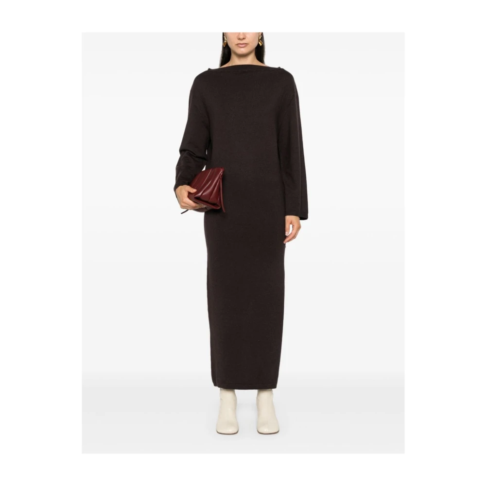 Birgitte Herskind Bordeaux Gebreide Off-Shoulder Maxi Jurk Brown Dames