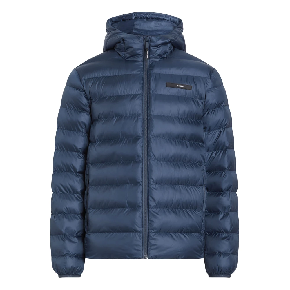 Calvin Klein Blauwe Gewatteerde Hoodie Jas Blue Heren
