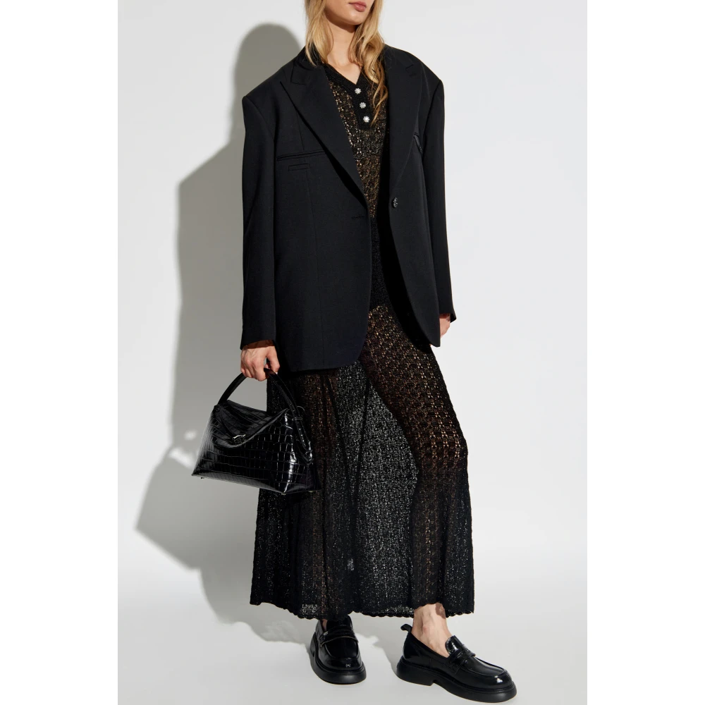 Ganni Kanten Rok Black Dames