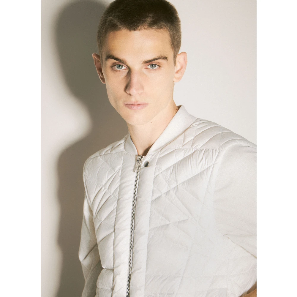 Moncler Gewatteerd Flight Vest met Logo Patch White Heren