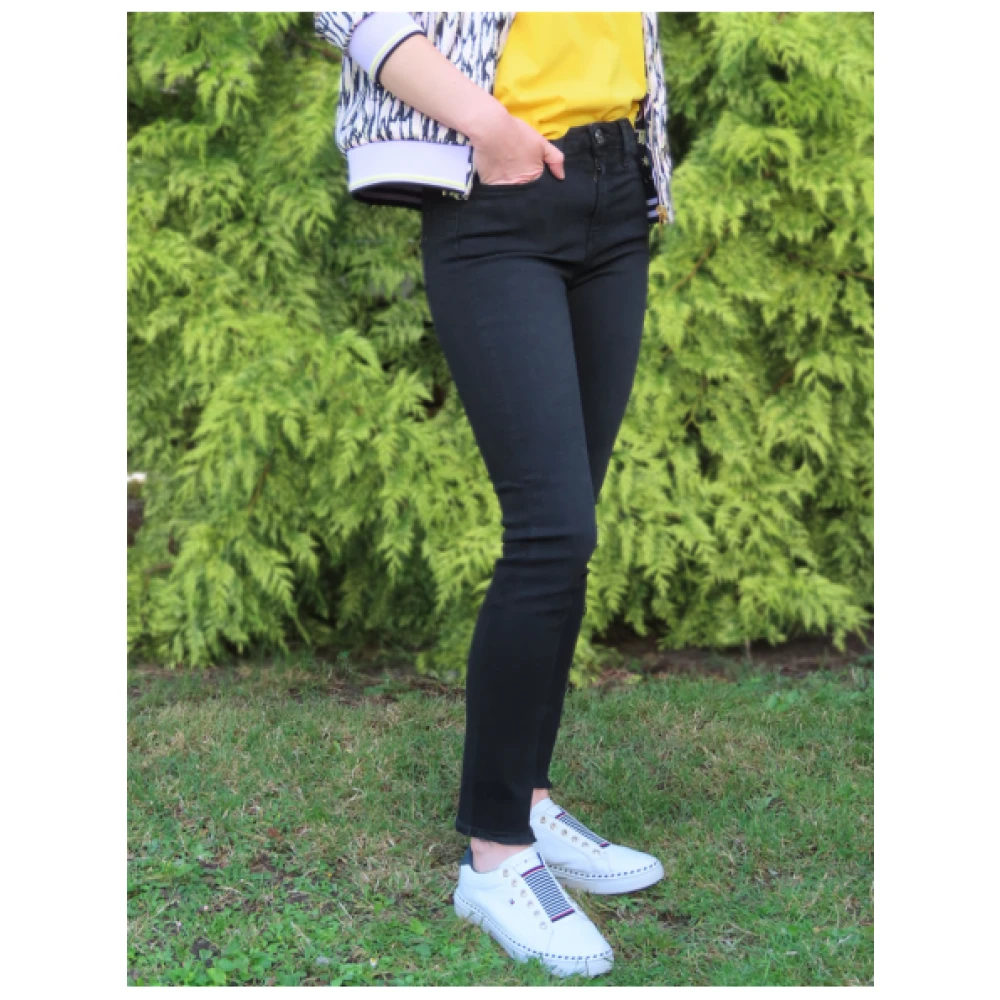 Denim Studio Katy broek met franjezoom Black Dames