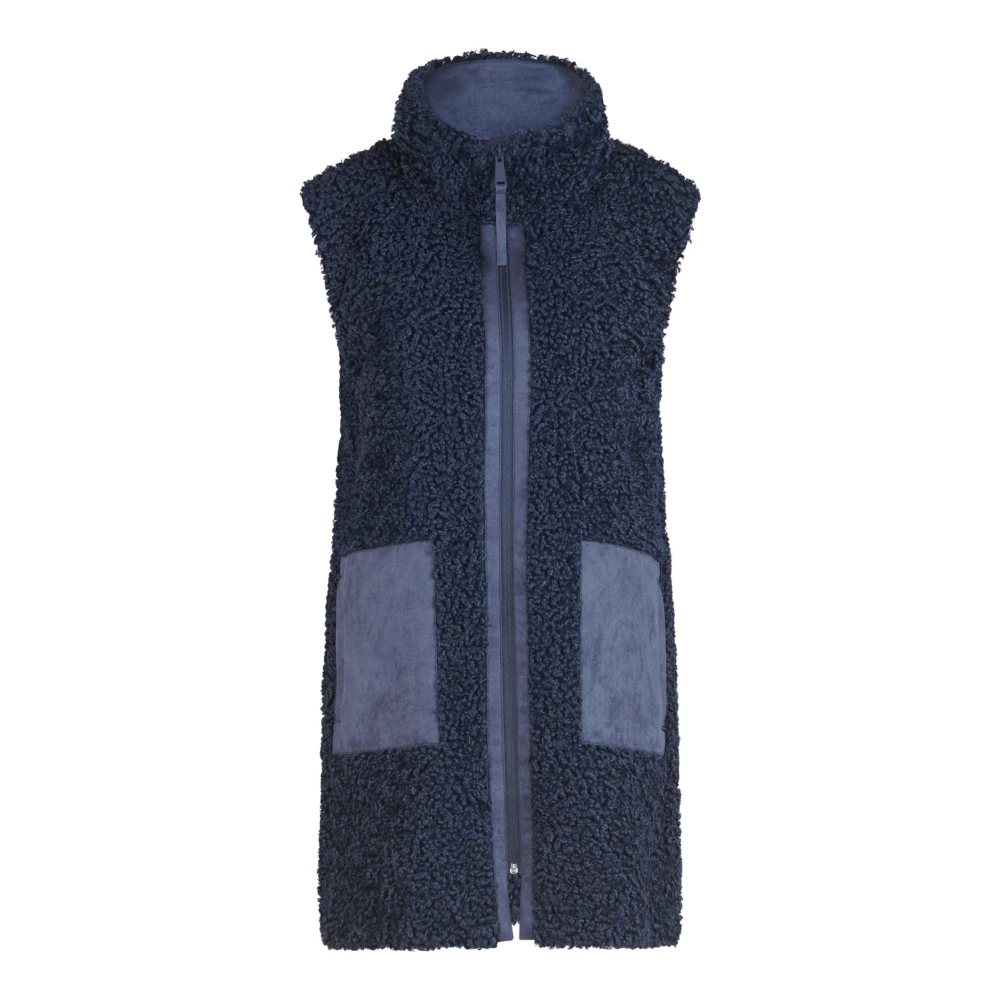 Betty & Co Imitatiebont vest met opgestikte zakken Blue Dames