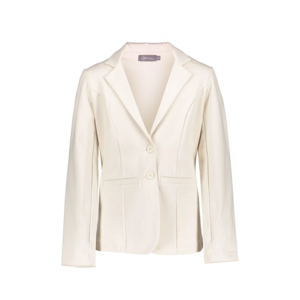 Geisha Zachte Tricot Blazer Licht Zand Beige Dames