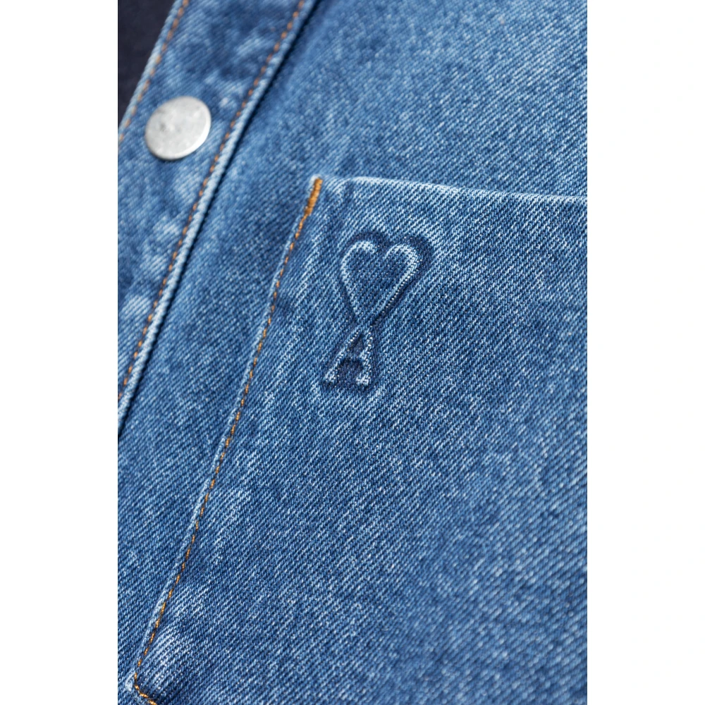 Ami Paris Denim Overhemd Blue Heren