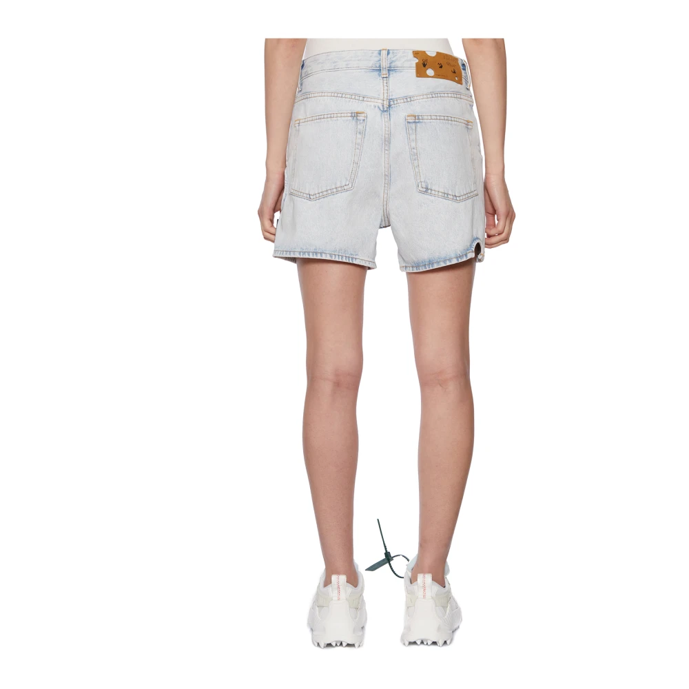 Off White Korte spijkerbroek Blue Dames