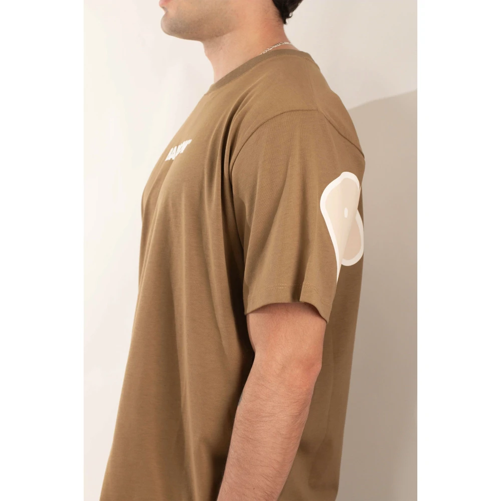 Barrow Achter Logo Tee Klassieke Stijl Brown Heren