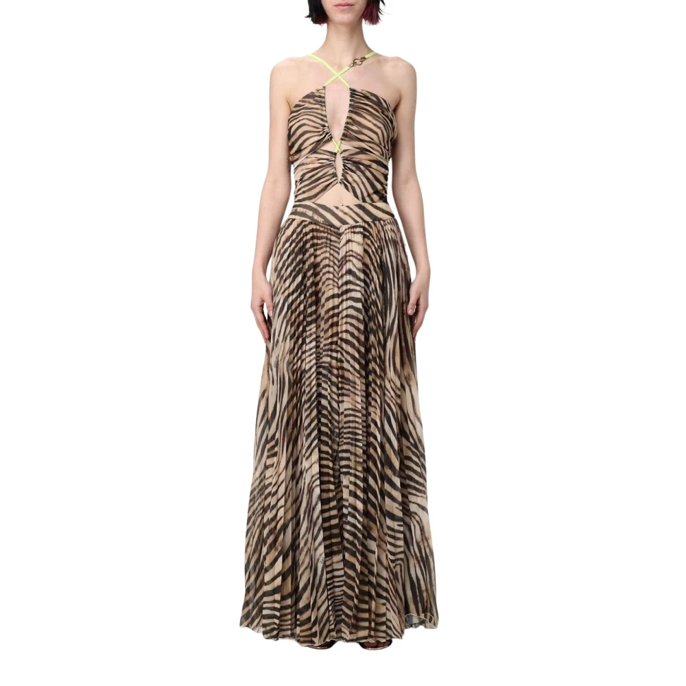 Just Cavalli Women's Brown Zebra Print Maxi Dress