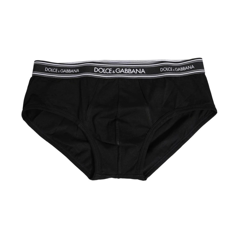 Dolce & Gabbana Men's Black Underpants, S, Cotton Underwear Elastic Waistband Briefs