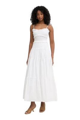 Smocked Cotton Poplin Maxi Dress