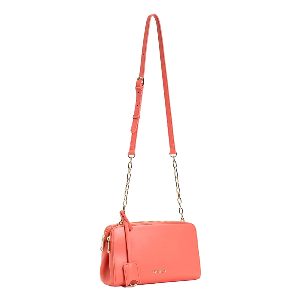 Twinset Koraalrode Schoudertas met Logo Red Dames