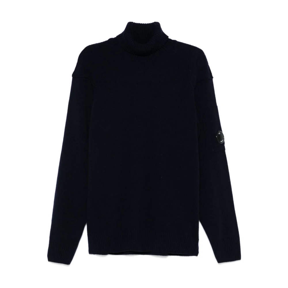 C.p. Company Men's Blue Wool Turtleneck Jumper - Turtlenecks - 2XL - Knitwear