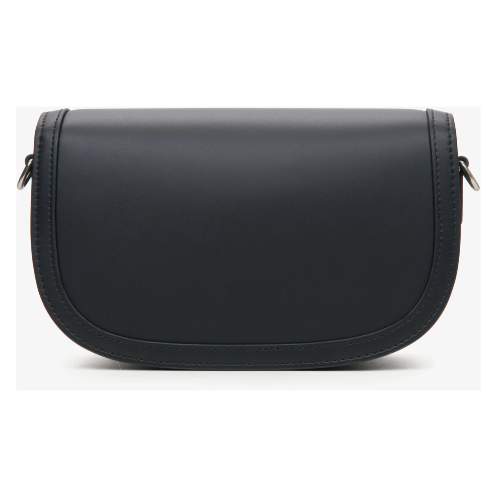 Estro Dames Zwarte Leren Hoefijzer Schoudertas Er00115771 Black Dames