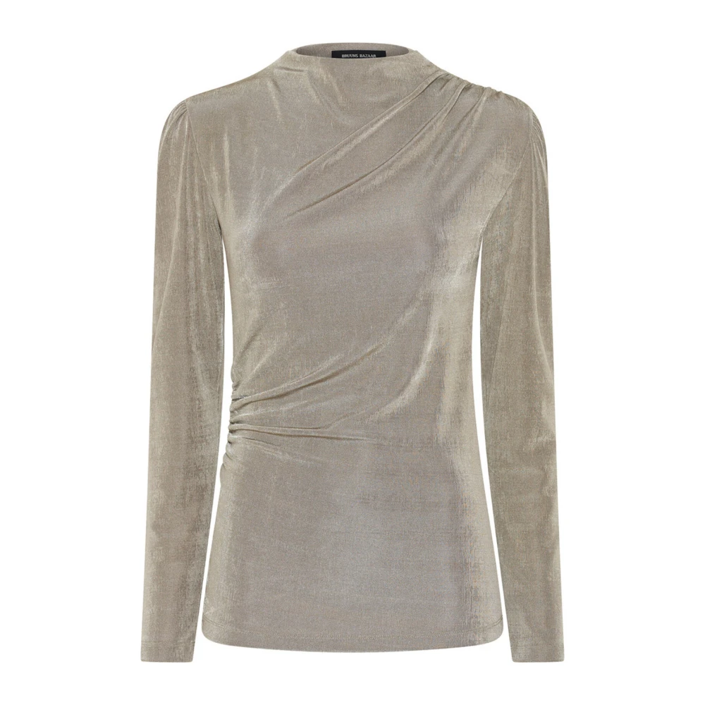 Bruuns Bazaar Elegante Gedrapeerde Blouse Gray Dames