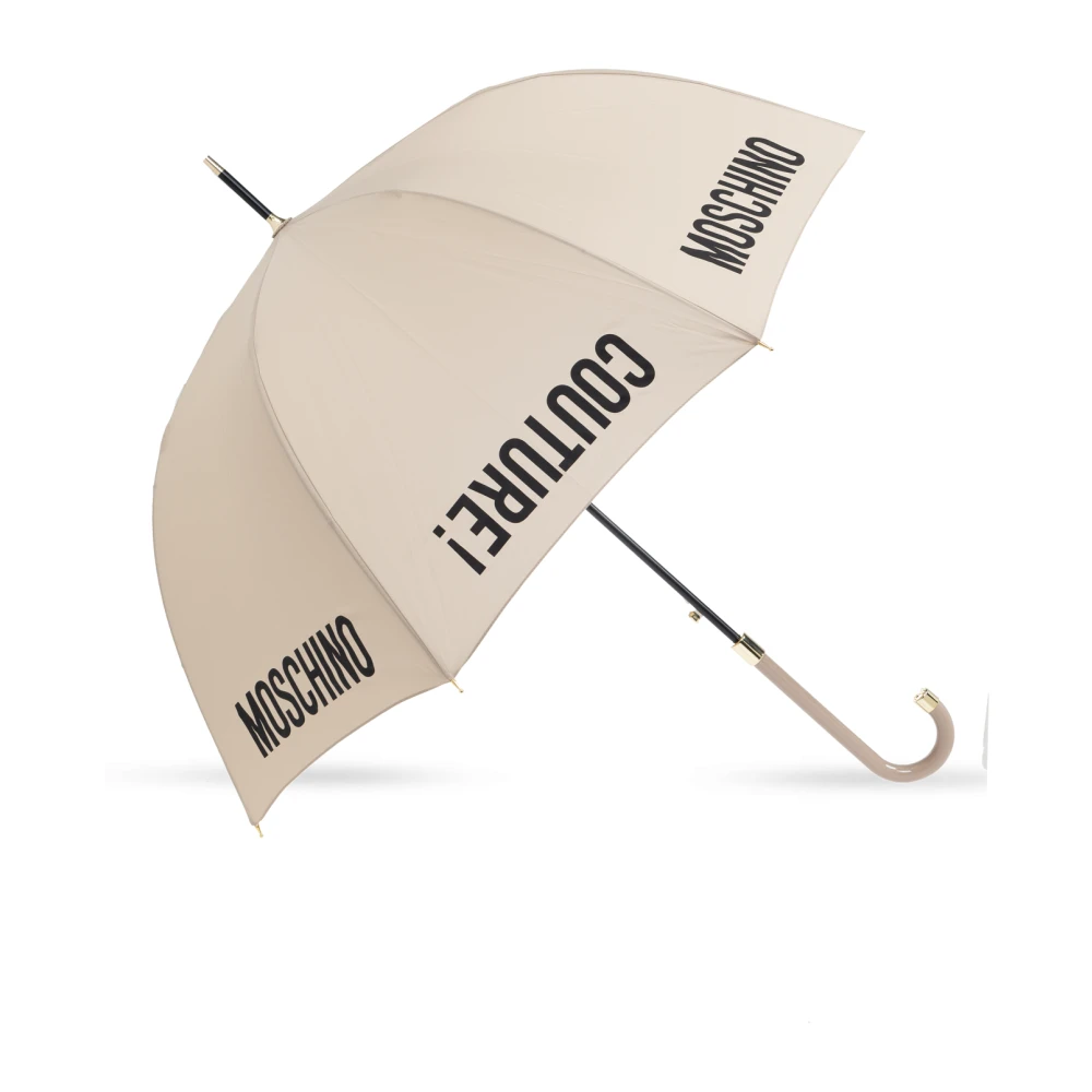 Moschino Paraplu met logo Beige Unisex